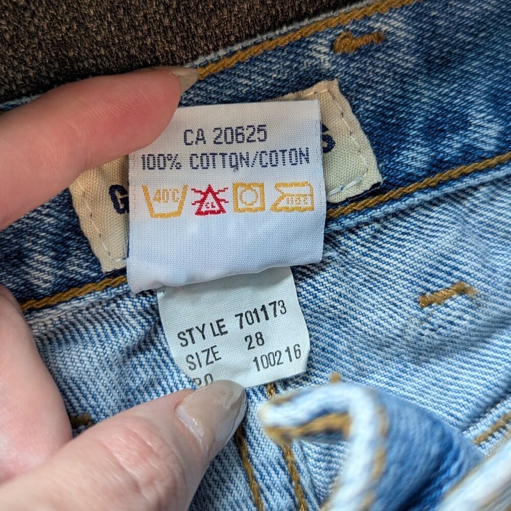 Vintage Guess High Waisted Tapered Leg 100% Cotton Denim Jeans 28 - Picture 6 of 11